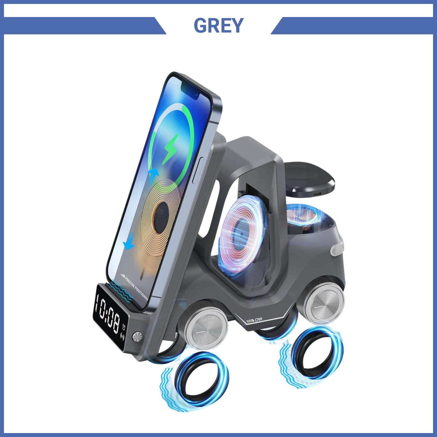 HTG® Multi-Function Wireless Charger Station With Car Design