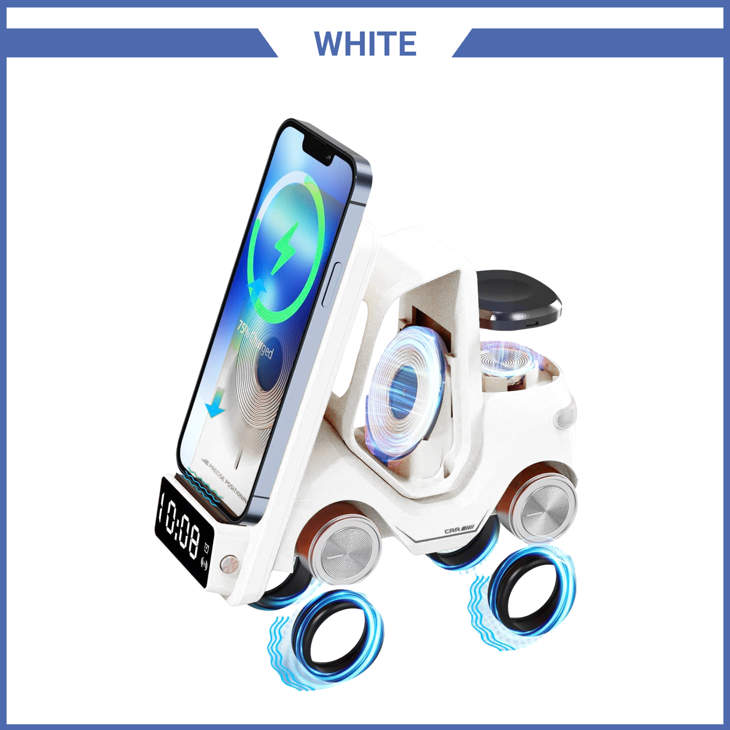HTG® Multi-Function Wireless Charger Station With Car Design